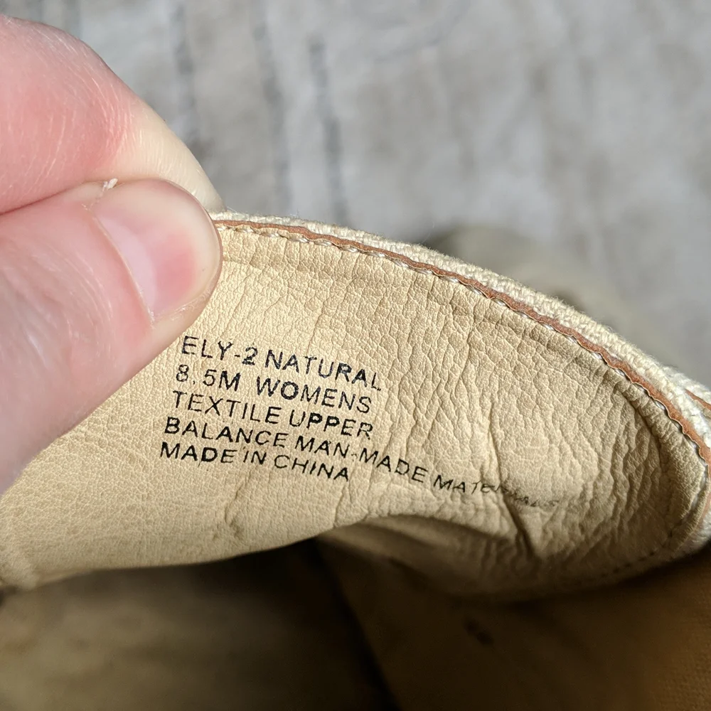 GH Bass & Co beige textile upper oxford shoes size 8.5 - Picture 14 of 15
